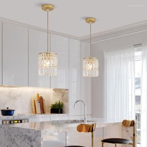 Pendant Lamps Nordic Crystal Restaurant Chandelier Bedroom Bedside Lamp Wind Chime Bar Light Luxury Creative Porch Small