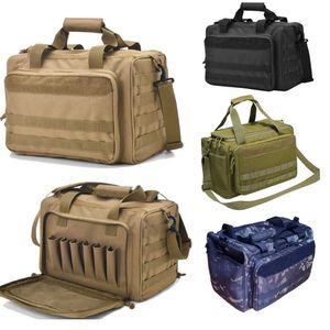 Paquetes de mochilero 600D Molle Gun Pistol Case Pack Khaki Accesorios de caza Herramientas Sling Bag Camping Range Bag Tactical Army Bag R230301