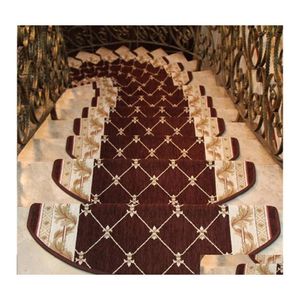 car dvr Carpets Yazi Nonslip Stairs Carpet Selfadhesive European Pastoral Floral Rug Living Room Soft Stairway Stair Step Mat T200518 Drop D Dhsc9