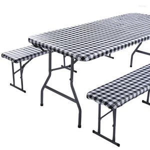 テーブルクロス17AHSM PVC長方形のプレイドスタイルフランネルエラスティックバンド3ピーススーツテーブルクロスホームダイニング防水オイルプルーフテーブルコバー