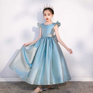 Abiti da ragazza 2-14T Vestito da ragazza Blu Matrimonio Abbigliamento per bambini Abito da sposa principessa Bambino Festa di compleanno per bambini Abiti da prima comunione