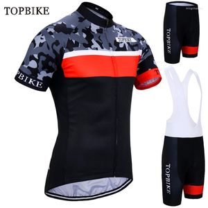 Racing Sets TOPBIKE 2023 Men Short Sleeve Jersey Summer Anti-UV Cycling Clothing Road Riding Bib Shorts Suit Anti-Sweat Bike Uniform