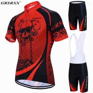 Racing set grsrxx män cykling set andningsbara cykelkläder snabbt torr mtb cykel sportkläder pro Team road antisweat