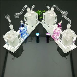 2023 Europe and Americaglass pipe bubbler smoking pipe water Glass bong Hot selling double crystal bottle and water bottle