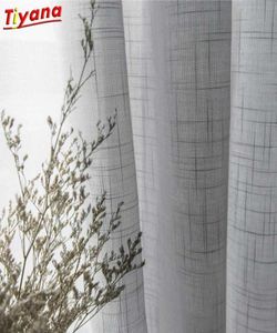 Modern grijs linnen tule gordijn voor keukendeur pure raambehandelingen witte massieve tule voor de woonkamer S053 40 2107123808114