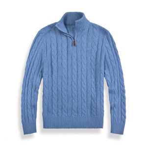 Erkekler Sweaters Sonbahar Yün Sıradan Küçük Solcu Çeken Yarım Zip Ralp Polo Chandail Hardigan ceket kış uzun kollu kazak kazak 230302