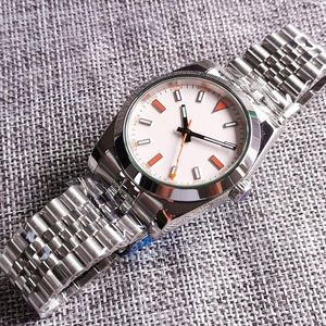 Wristwatches 36mm White Japan MIYOTA 8215 Flash Hand Men Watch Automatic Polish Bezel Green Gasket Sapphire Glass