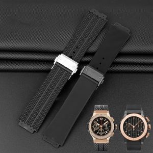 Pasek do zegarka dla HUBLOT BIG BANG silikonowy 25 19mm wodoodporny pasek męski akcesoria do łańcuszków gumowa bransoletka W220419323l