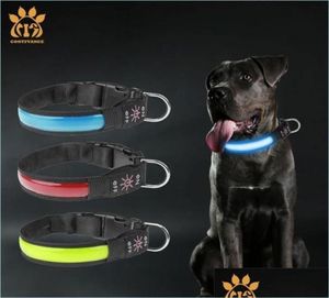Hondenkragen ontgrendeling personaliseren LED gloeiende hondenkraag verstelbare nachtlicht laadveiligheid Luminous Christmas Present Drop deli2436249