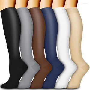 Sports Socks 3 Pairs Women's Knee Length Compression 15-25mm Soccer Running