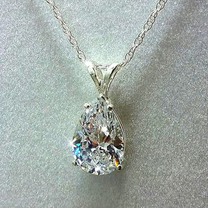 Water Drop Cubic Zirconia Crystal Women's Necklace Simple and Elegant Female Accessories Gift Wedding Jewelry