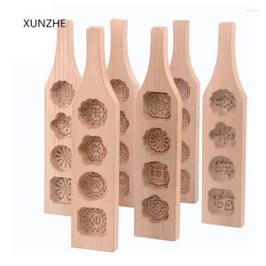 Bakningsformar xunzhe nes diy av kinesiska funktioner kakor mögel handgjorda formar ekologiska trävaror form för månkökverktyg