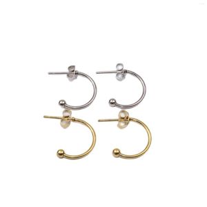 Hoopörhängen 10st 15mm rostfritt stål Antiallergiskt Unfading Connector Hanger DIY Stud Fashion Smycken Lead/Nickle Free