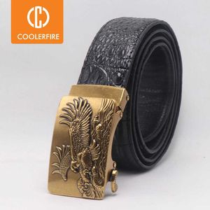 Belts Men Belts Genuine Leather Full Grain Top Layer Belts for Men Famous Crocodile Pattern Strap Business Casual for Jeans ZD107 Z0228