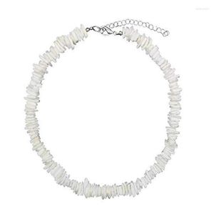 Choker Square White Puka Shell Necklace For Men & Women Hawaiian Clam Chip Surfer Blue Pink Pieces Stack Jewelry Beach Sty