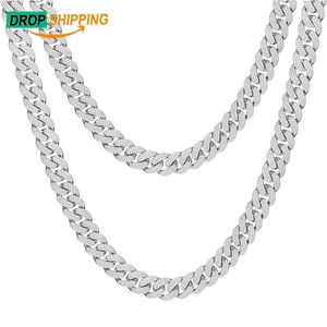 Dropshipping Hip Hop Jewelry 18K Gold Plated 925 Sterling Silver VVS Moissanite Diamond Iced Out Cuban Link Chain for Men