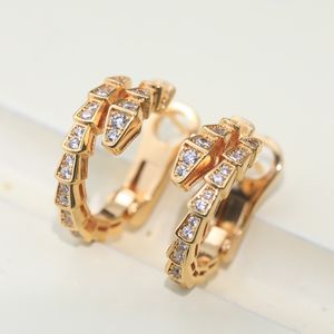 BUIGARI snake designer dangle earrings for woman diamond Gold plated 18K official reproductions fashion classic style Never fade exquisite gift 007