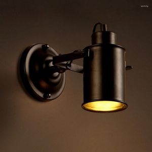 Wall Lamp Retro With Push Button Switch Sconce Attic Led Lamps Industrial Lights Restaurant Cafe Bar Decoration