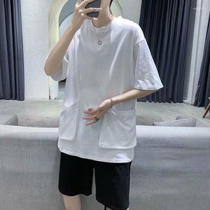 T-shirty T-shirt T-shirt Letnie nastolatki w stałym kolorze wysokiej jakości wygodne bawełniane ubrania hip-hop 2023 mody casual top streetwear