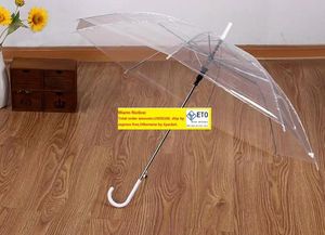 50PCS 페덱스 DHL 투명 우산 명확한 PVC 우산 긴 손잡이 우산 방수 6 색