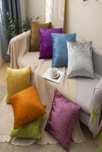Kuddfodral Super Soft Ice Velvet Cushion Cover Solid Color Throws Dekorativt för SOFA BED Living Room Home Supply9054066