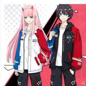 Costumes de anime Japão Anime Darling no Cosplay Franxx Come Hiro Zero Dois Ichigo Miku Kokoro Unissex 3D Capuzes zíper com capuz Sweetshirts Z0301