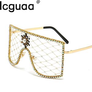 Solglasögon lyxiga diamanter Steampunk Sun Glasses Women Män överdimensionerade E SPELACLES DIY Trends Personlighet Eyewear de Sol 230302