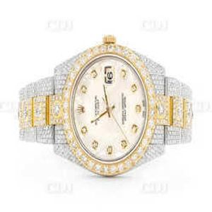 2023WV8D Two Tone Gold Plated Ice Out Natural Diamond Studded Hip Hop Watch Diamond Watch For Men Modern Fas