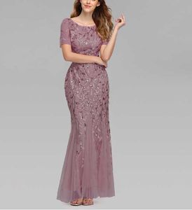 Casual Dresses 2022 new Size Elegant Saudi Arabia Ever Pretty Mermaid Sequined Lace Appliques Mermaid Long Dress Party Gown Z0216