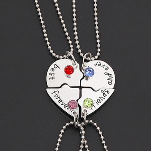 4pcs /set Best Friend Hearter Designer Ожерелье Женщина мужское ожерелье южноамериканское серебристое подвесное подвесное ожерелье.