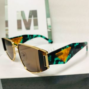 2023 Nya trendsolglasögon Kvinnor Designer Luxury Mens Metal Frame Inverterad Triangle Acetate Fiber Leg Resort Beach Glasses SPR90WS 90WS SUNGOD Glasses PR90