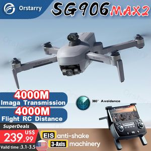 지능형 UAV SG906 Max2 Professional FPV EIS 4K 카메라 드론 3AXIS gimbal 5G 브러시리스 GPS 쿼드 콥터 장애물 방지 야수 3E 230303