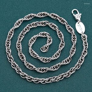 チェーンリアルS925スターリングシルバーネックレス女性マンラッキーシンガポールチェーンリンク50-65cmchains