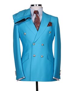 Erkekler Suits Blazers Tam Erkekler Takım Gelinlik Damat Özel Yapımı Çift Kruvaze Erkek Ceket Slim Fit 2priece Party Bal Balo Blazer Set Resmi Giysiler 230303