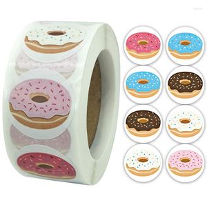 Present Wrap -klistermärken Etiketter Present Cartoon Donut för småförpackningar Bakning Bakeri Dessert Shop Kids Birthday Decor Supplies 1 Eng