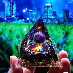 Decorative Figurines Natural Orgonite Gem Pyramid Crystals Orgone Energy Generator Healing Reiki Chakra Meditation Tool Crafts Home Office