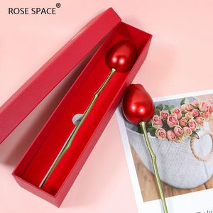 Faux Floral Greenery ROSE SPACE Gift Box Artificial Flower Rose Flower for Girlfriend Birthday Wedding Party Valentine's Day Christmas Ye 230303
