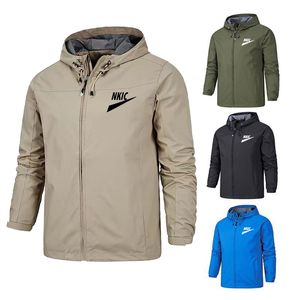 Men Brand Logo Jackets Windbreaker Autumn Manga longa Casual Marca zíper ao ar livre Casaco à prova d'água Jaquetas de roupas masculinas Outwears