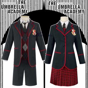 Anime Costumes Nowe komiksy Parasol Academy Cosplay Come Men Woman Anime College School School Kurtka Shirtdress Z0301