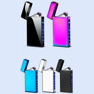 Smoking Lighters Colorful Touch Screen Power Digital Display Windproof USB Cyclic Charging ARC Lighter Portable Innovative Herb Cigarette Tobacco Holder DHL