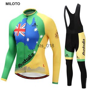 Rowerowe koszulki Australia Miloto Men Men Long Sleeve Men Cycling Jersey Bike Jersey Maillot Ciclismo roupa Ciclismo Cycling Cycling Set T230303