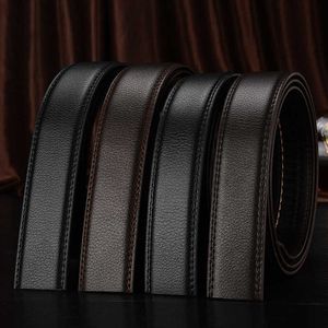 Belts Brand No Buckle 30cm Wide Genuine Leather Automatic Belt Body Strap Without Buckle Belts Men Good Quality Male Belts 35cm Z0228