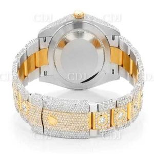 2023Two Tone Gold Plated Iced Out Moissanite Diamond Studded Hip hop Watch Super Hot Trending Now Diamond Watch C