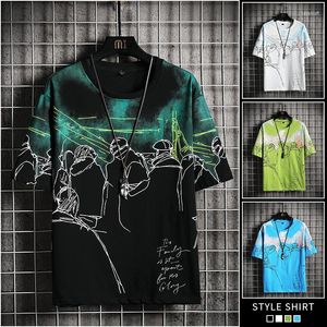 Męskie koszule 2023 MAKA MAKA KRÓTKO TOP TOP GRAFFITI Trend Street Style O-Neck T-shirt Mężczyzna Wysokiej jakości Hip-Hop Bawełniane drukowane bawełniane drukowane