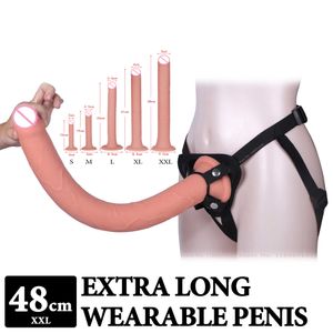 Dildos/Dongs Super Long Realistic Dildo Soft Silicone Big Penis Horse Dick Suction Cup Sex Toys For Women Man Lesbian Strapon Masturbators L230303