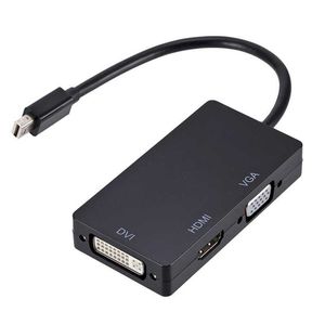 Minidp till HDMI-kompatibel blixtnedslag MINI DP VGA-gränssnitt DVI tre-i-en-adapterkabelprojektoromvandlare 1080