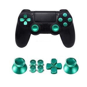Replacement Thumbsticks Thumb Grip and Chrome D-pad Mod Kit Metal ABXY console Controller Buttons for PS4