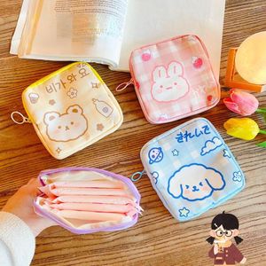 Storage Bags Korean Cute Bear Large Capacity Sanitary Napkin Pads Girls Cartoon Physiological Period Tampon Organiser Bag