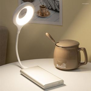 Bordslampor LED Night Light USB Desk Lamp Eye Protection Study Läsning tillgänglig fritt vikbar bärbar DC 5V