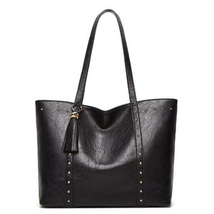 Fashion handbag Women's casual bag Solid tassel decorative shoulder bag